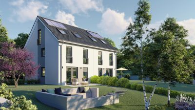 Neubau-DHH (A+) auf idyllisch gelegenem Baugrundstück – nur wenige Minuten von Dachau entfernt, 85241 Hebertshausen, Doppelhaushälfte