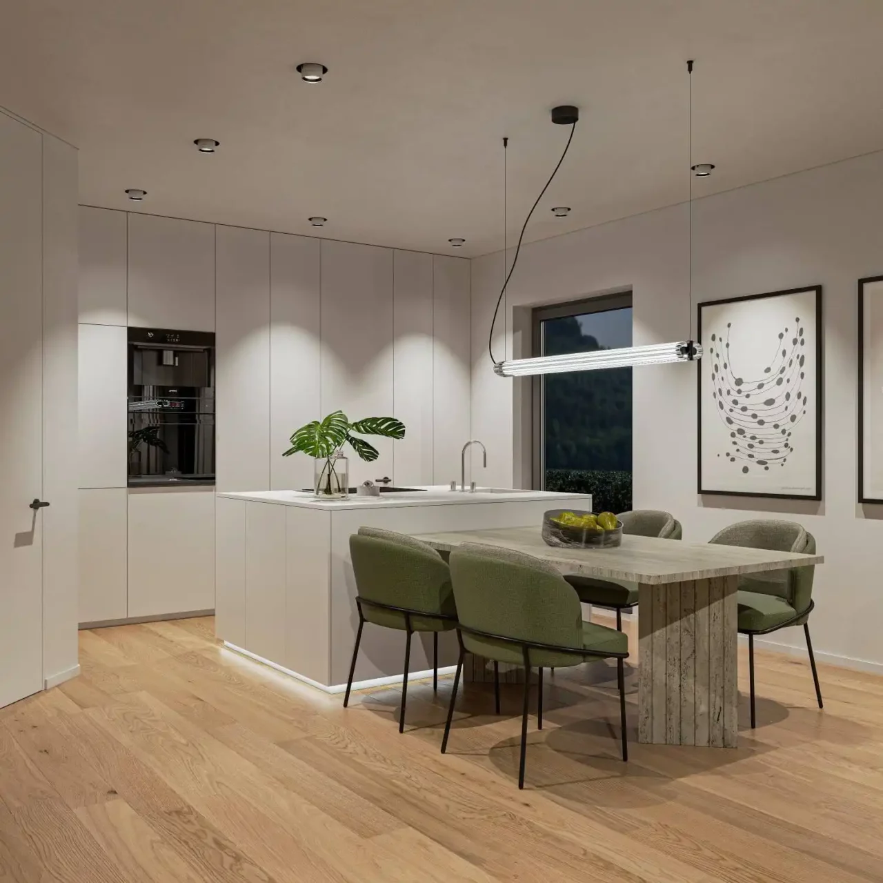 immoquartier22-haus-cannes-küche-nacht