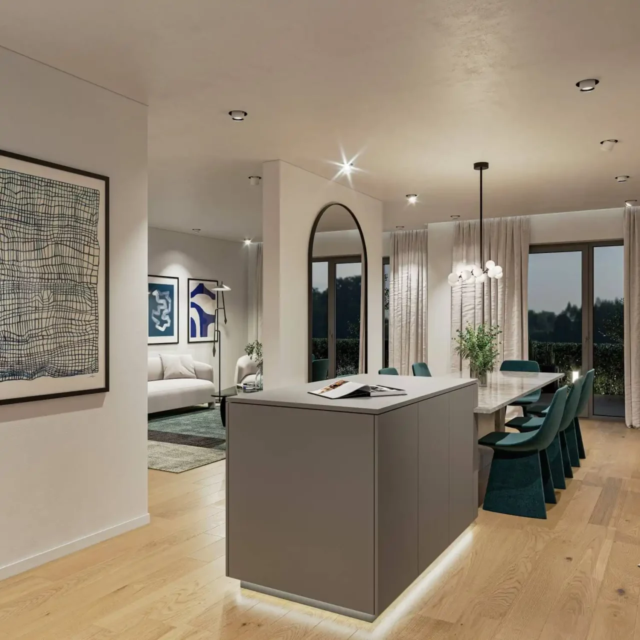 immoquartier22-haus-kopenhagen-küche-nacht