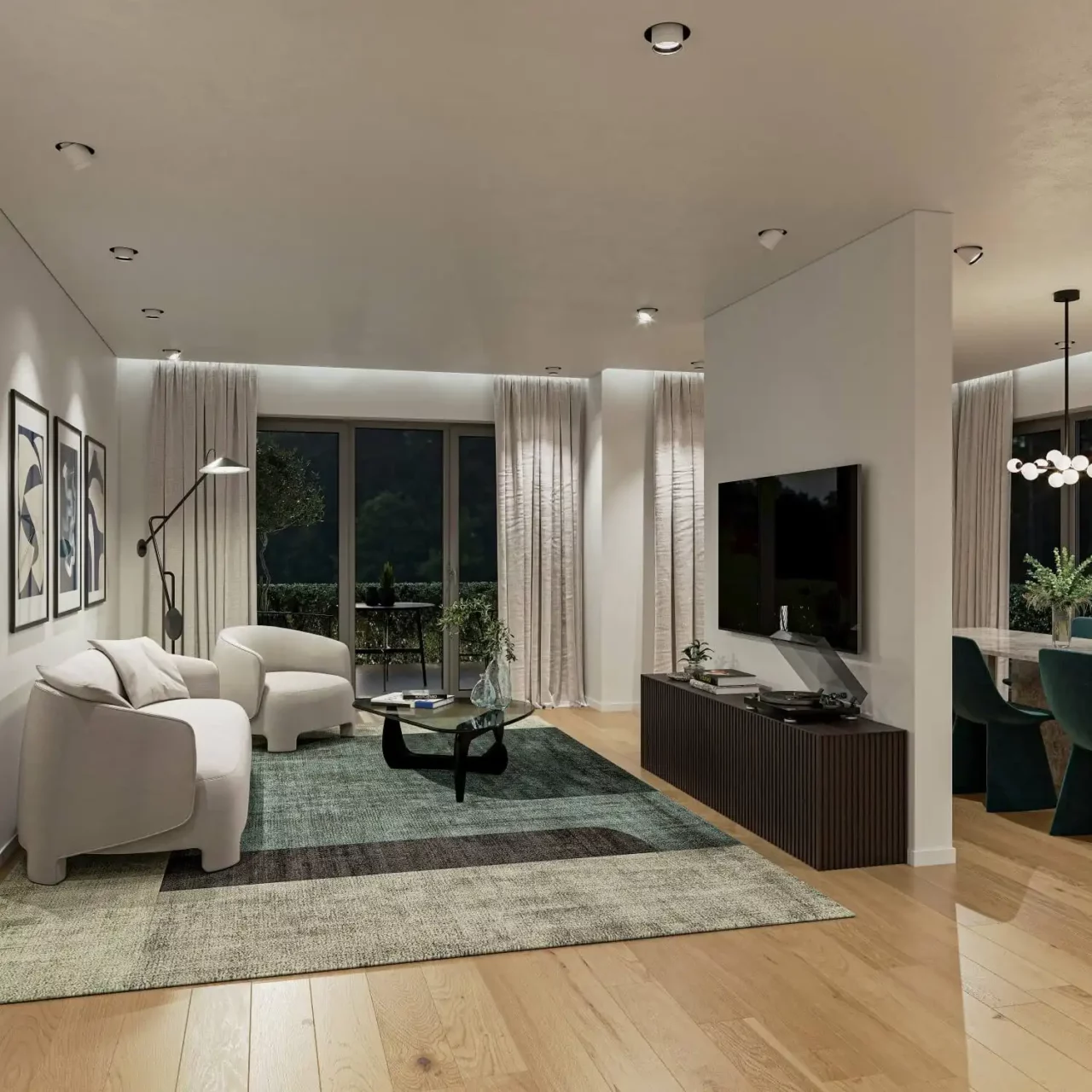 immoquartier22-haus-kopenhagen-wohnzimmer-nacht