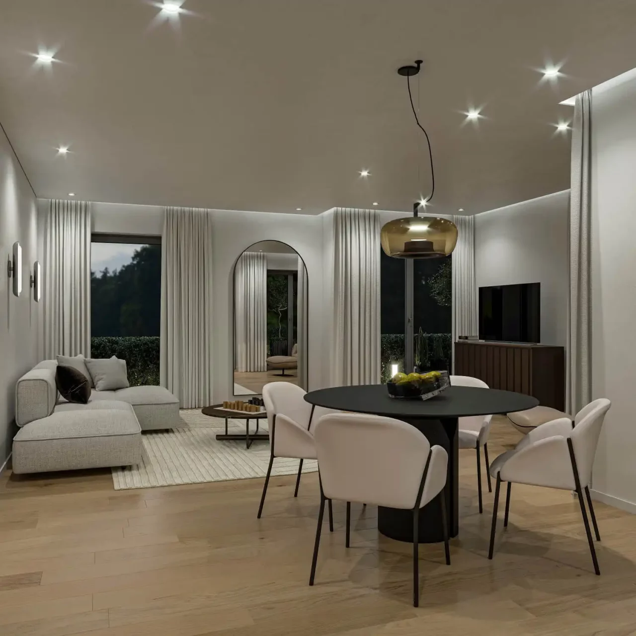 immoquartier22-haus-oslo-wohnzimmer-nacht