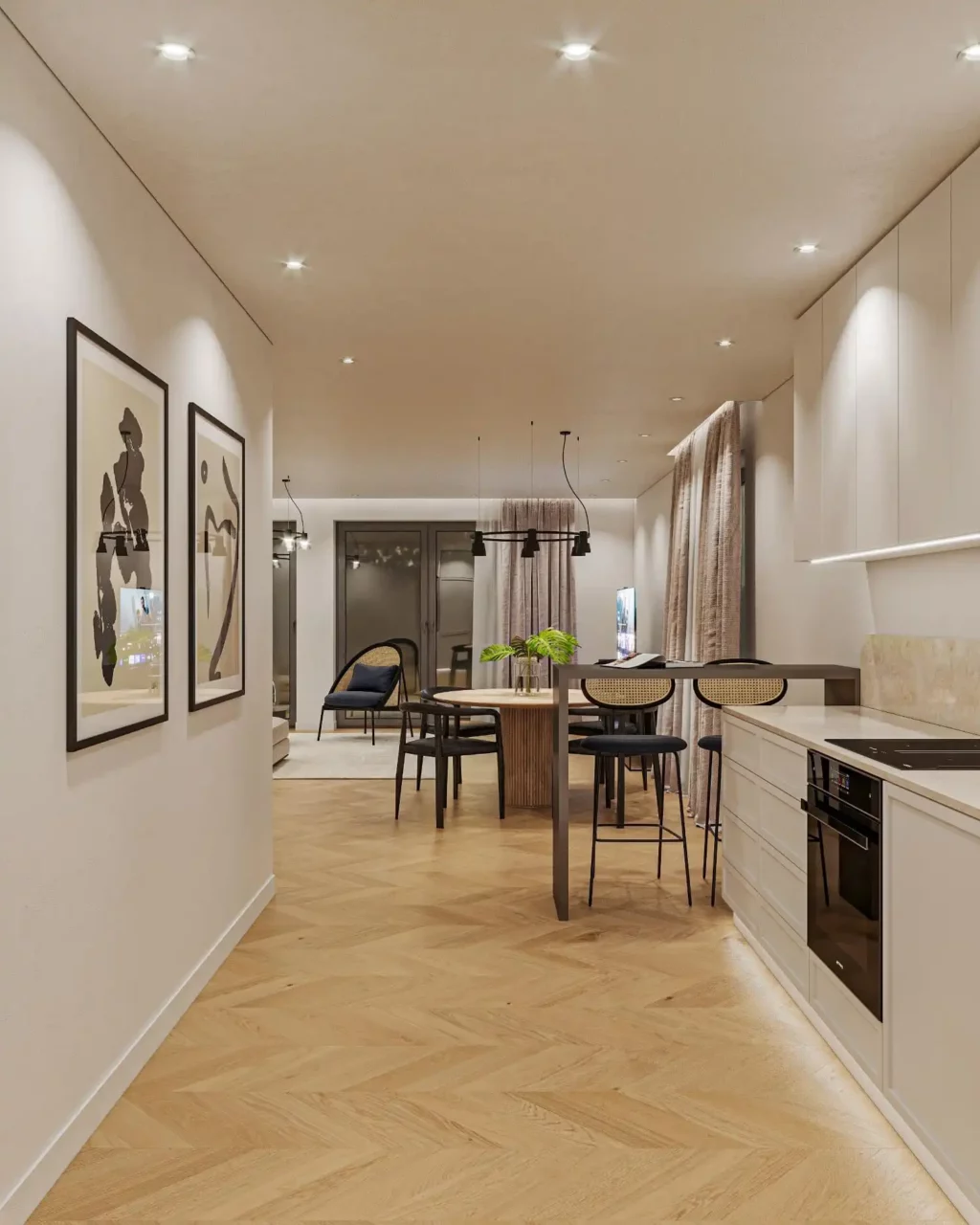 immoquartier22-haus-wien-esszimmer-nacht