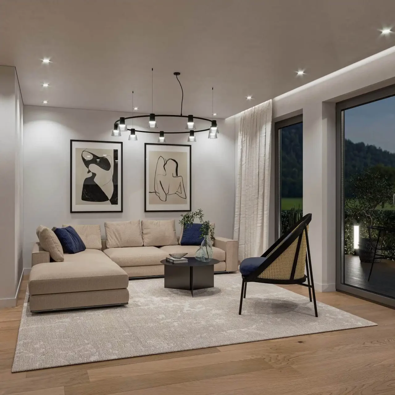 immoquartier22-haus-wien-wohnzimmer-nacht